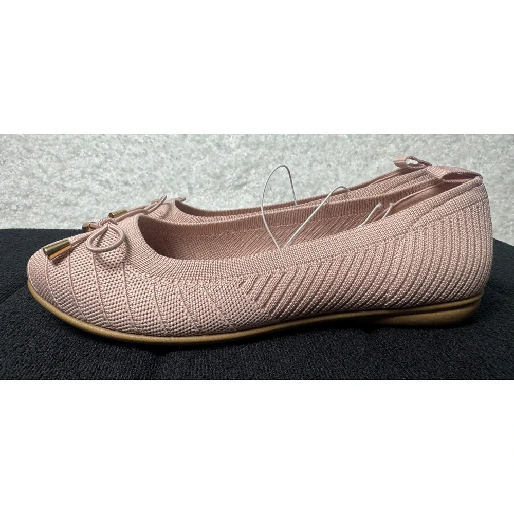 Chinese Laundry Light Baby Pink Knitted Ballet Flats w/Bow Detail-Size 6.5W WIDE